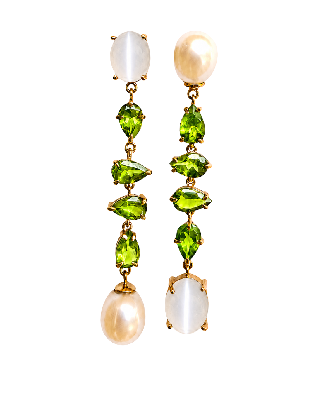 Zahra Vert Long Earrings